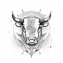bull as drummer tattoo design idea