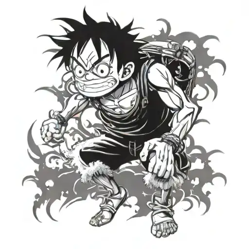 monkey d. Luffy gear 5 tattoo design idea