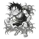 monkey d. Luffy gear 5 tattoo design idea