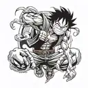 monkey d. Luffy gear 5 tattoo design idea