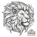 hercules lion head tattoo design idea
