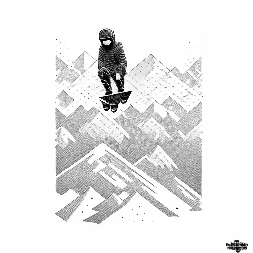 Hip hop and snowboarding fusion tattoo design idea