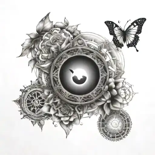 All separated for arm sleeve  7 chakras  Thirdeye Butterfly  Yin&yang Protect your energy  Divine   222 333 444 555 777  tattoo design idea