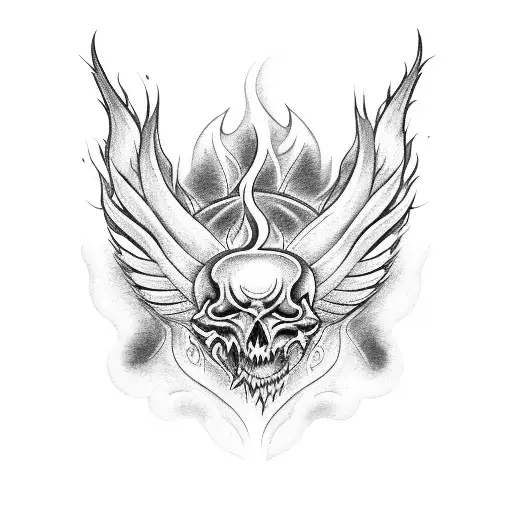 fire heaven hell tattoo design idea