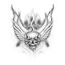 fire heaven hell tattoo design idea