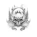 fire heaven hell tattoo design idea