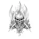 fire heaven hell tattoo design idea