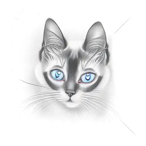 siamese cat tattoo design idea