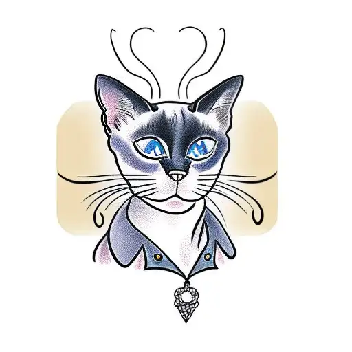 siamese cat tattoo design idea