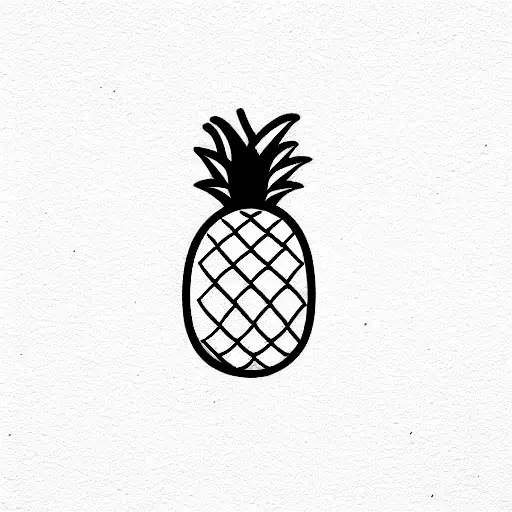 Pineapple small white background tattoo design idea