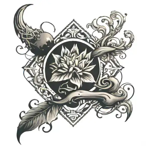 boredom zen stillness tattoo design idea