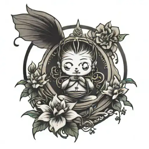 boredom zen stillness tattoo design idea