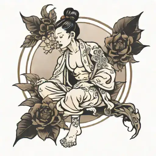 boredom zen stillness tattoo design idea