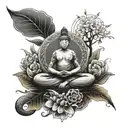 boredom zen stillness tattoo design idea