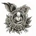 boredom zen stillness tattoo design idea
