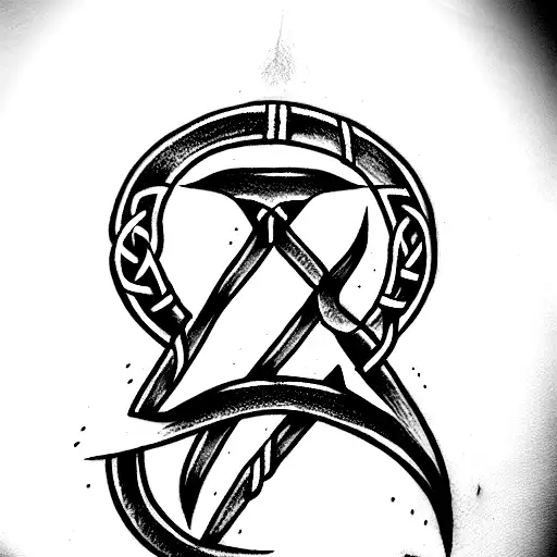 viking runes, Aegishjalmur/Aegishjalmr, swords tattoo design idea