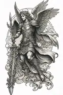 archangel saint michael tattoo design idea