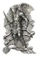 archangel saint michael tattoo design idea