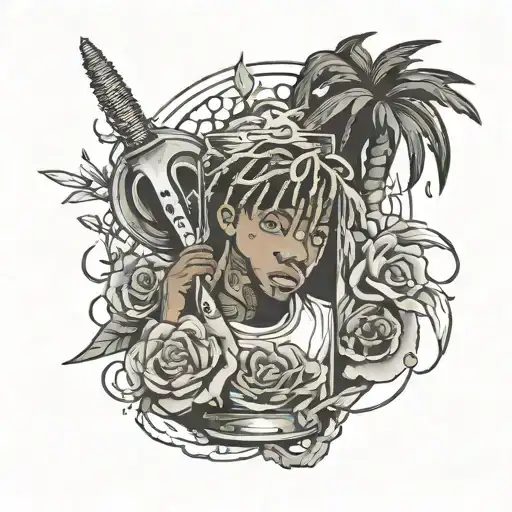 number 999 juice wrld tattoo design idea