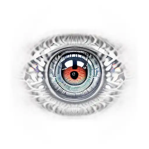 Dragon eye with scales and flames tattoo design idea