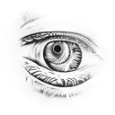 smaug eye with scales and flames tattoo design idea