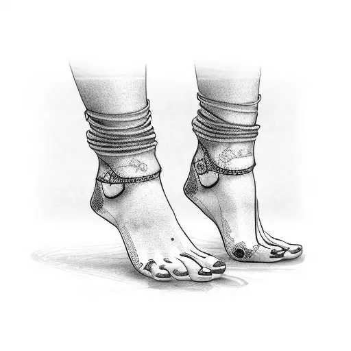 ankle bracelet tattoo design idea