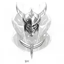 Loki's mischievous smile with a hidden dagger tattoo design idea