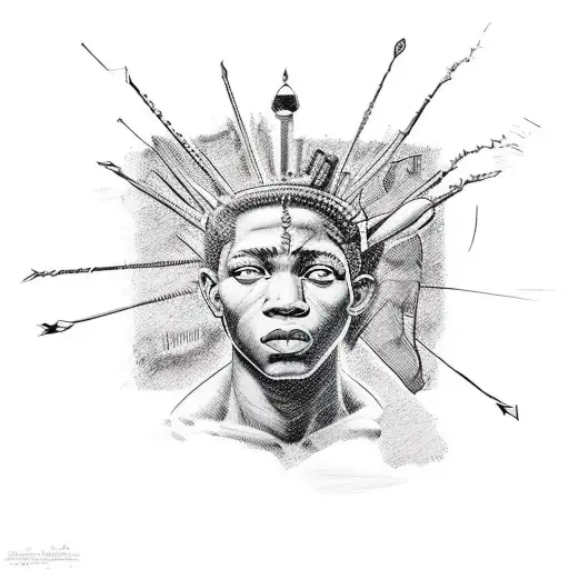 atlas greek mythology in Jean-Michel Basquiats style tattoo design idea