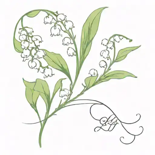 lily of the valley, with letters C,S,G in cursive tattoo design idea