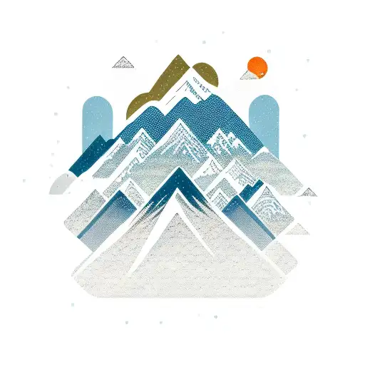 mountains with waterfall tattoo design idea