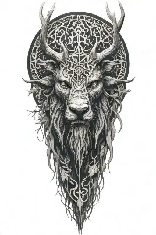 slavic mythology leshen beast tattoo design idea