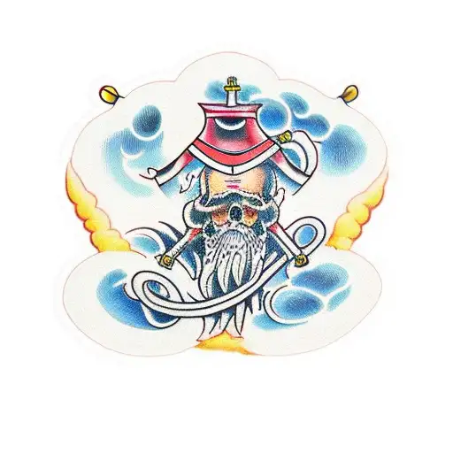 monastery tattoo design idea