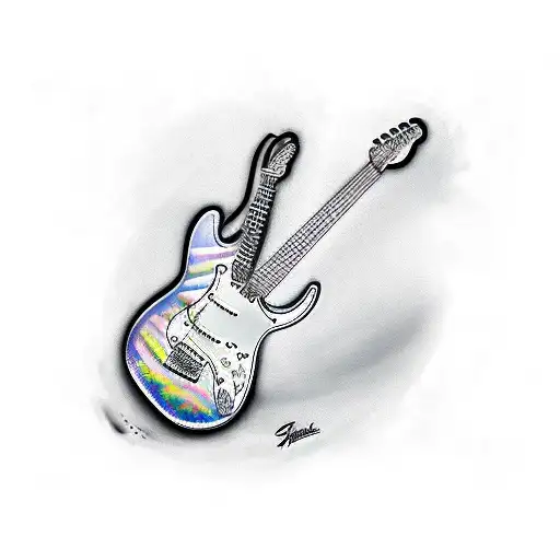 fender strat gutair tattoo design idea