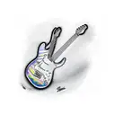 fender strat gutair tattoo design idea