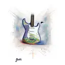 fender strat gutair tattoo design idea