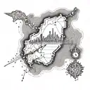 A unique combination of a heartbeat line morphing into a Filipino map, symbolizing the client's connection to their homeland and the life-saving work they do as a doctor tattoo design idea