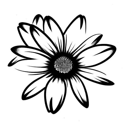 one black daisy and one white daisy with stems tattoo design idea