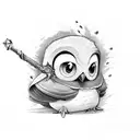 evil piplup tattoo design idea