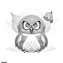 evil piplup tattoo design idea