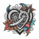 turbo and heart  tattoo design idea