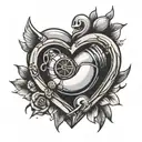 turbo and heart  tattoo design idea