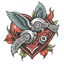 turbo and heart  tattoo design idea