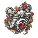 turbo and heart  tattoo design idea