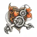turbo and heart tattoo design idea