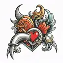 turbo and heart tattoo design idea