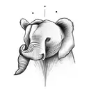 bear with elephant head tattoo design idea