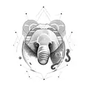 bear with elephant head tattoo design idea