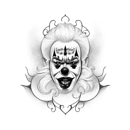 clown tattoo design idea