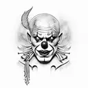killer clown  tattoo design idea