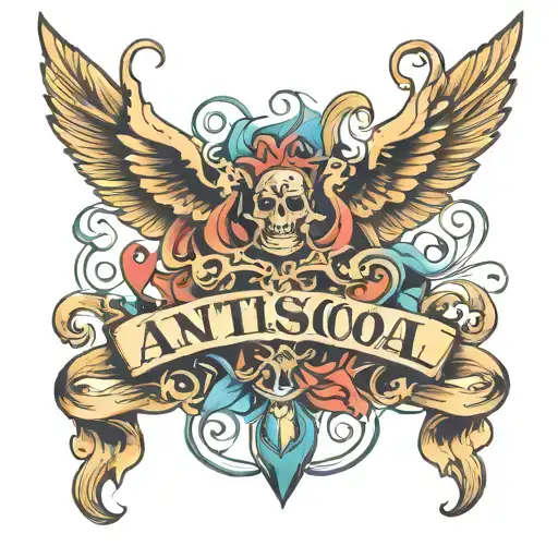 antisocial font tattoo design idea